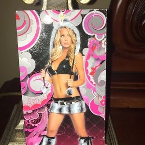 J Valentine sexy 2 pc halter, faux fur skirt s/m